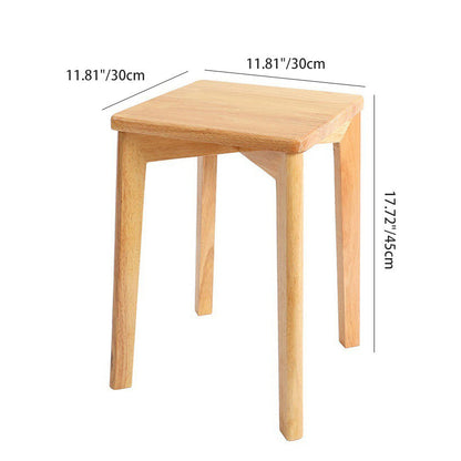 Modern Minimalist Square Solid Wood Low Stool Backless Armless For Dining Room