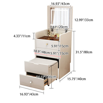 Modern Simplicity Artificial Leather Wood Makeup Vanity 2 - Drawer For Bedroom