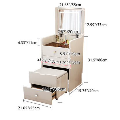 Modern Simplicity Artificial Leather Wood Makeup Vanity 2 - Drawer For Bedroom