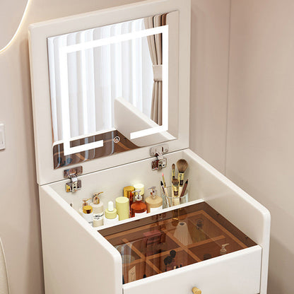 Modern Simplicity Artificial Leather Wood Makeup Vanity 2 - Drawer For Bedroom