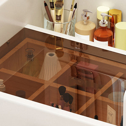 Modern Simplicity Artificial Leather Wood Makeup Vanity 2 - Drawer For Bedroom