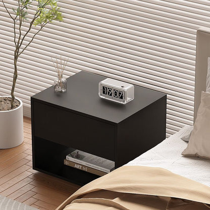 Modern Minimalist Cubic Square Medium Density Fiberboard Nightstand 1 - Drawer For Bedroom