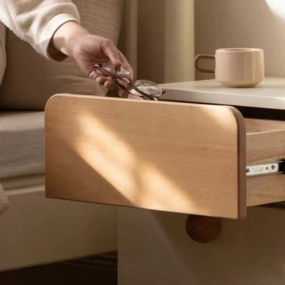 Contemporary Simplicity Square Cube Solid Wood Nightstand 2 - Drawer For Bedroom