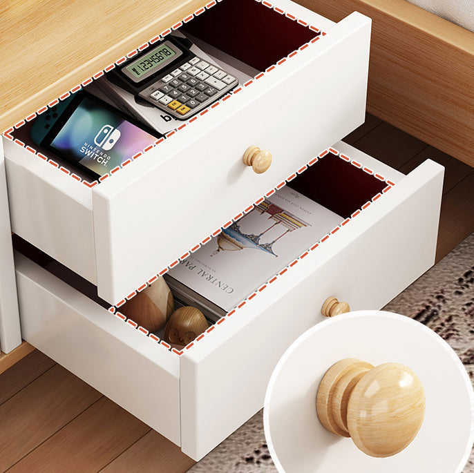 Contemporary Simplicity Density Board PVC Nightstand 2 - Drawer For Bedroom