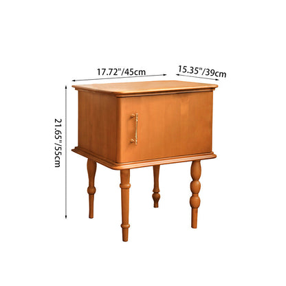 Traditional French Square Cube Solid Wood Ash Nightstand 1 - Cabinet For Bedroom