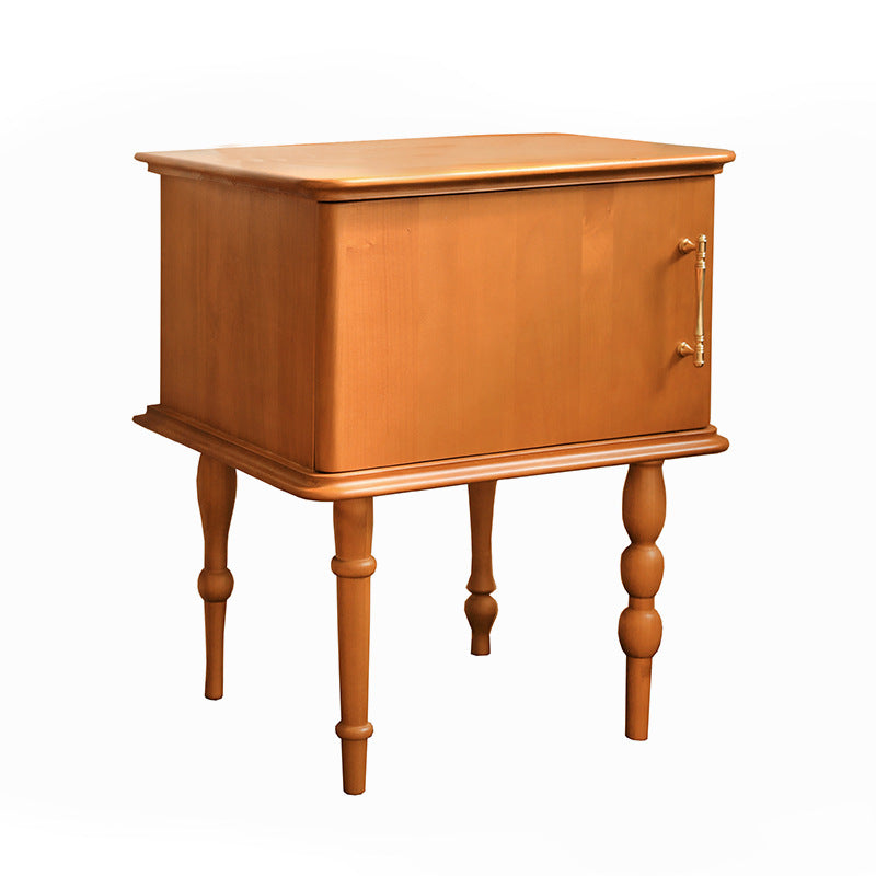 Traditional French Square Cube Solid Wood Ash Nightstand 1 - Cabinet For Bedroom