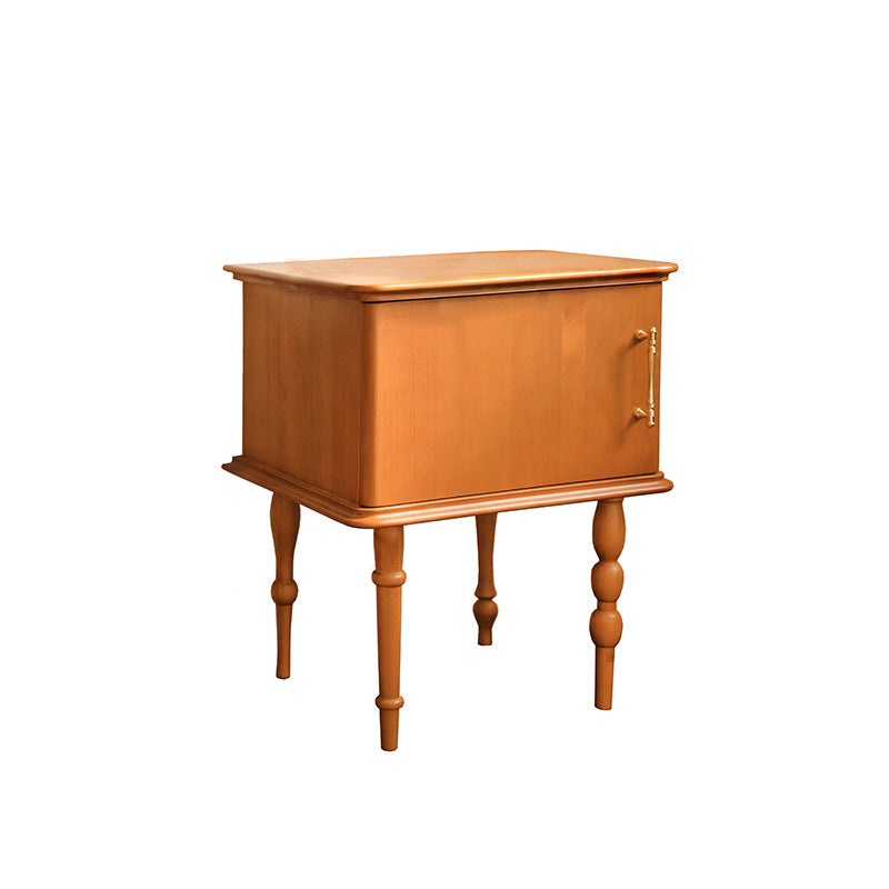 Traditional French Square Cube Solid Wood Ash Nightstand 1 - Cabinet For Bedroom