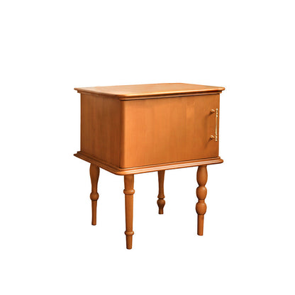 Traditional French Square Cube Solid Wood Ash Nightstand 1 - Cabinet For Bedroom