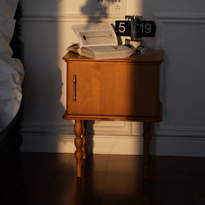 Traditional French Square Cube Solid Wood Ash Nightstand 1 - Cabinet For Bedroom