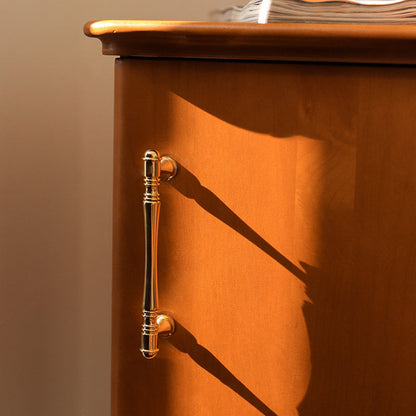 Traditional French Square Cube Solid Wood Ash Nightstand 1 - Cabinet For Bedroom