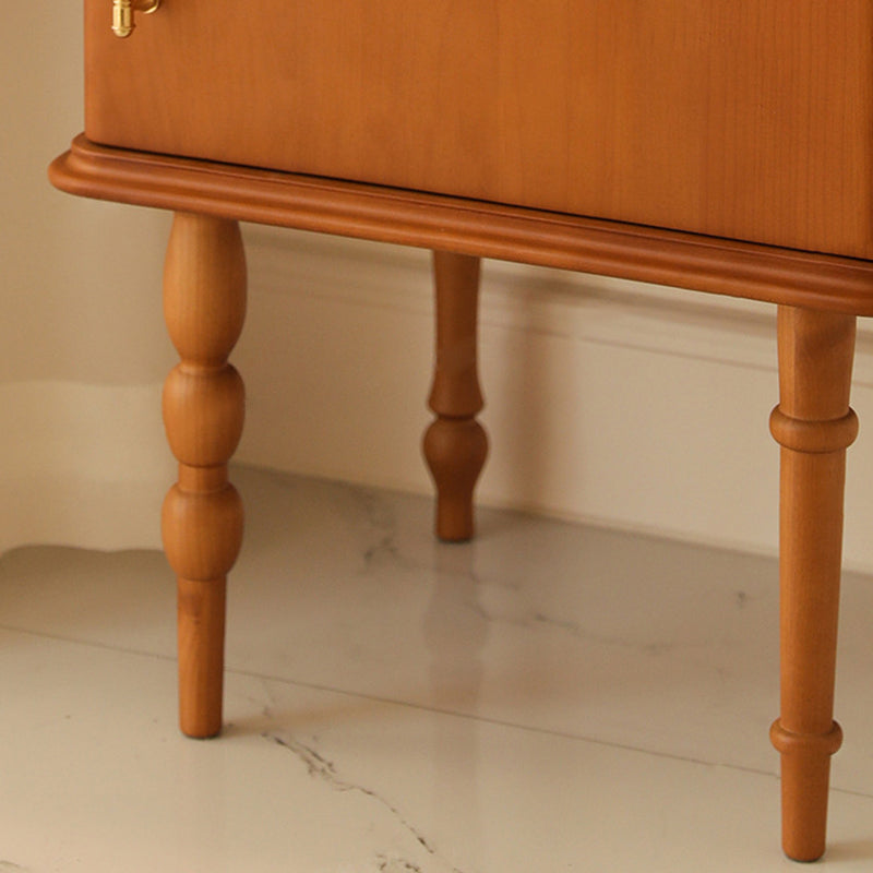 Traditional French Square Cube Solid Wood Ash Nightstand 1 - Cabinet For Bedroom