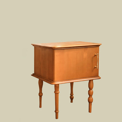 Traditional French Square Cube Solid Wood Ash Nightstand 1 - Cabinet For Bedroom
