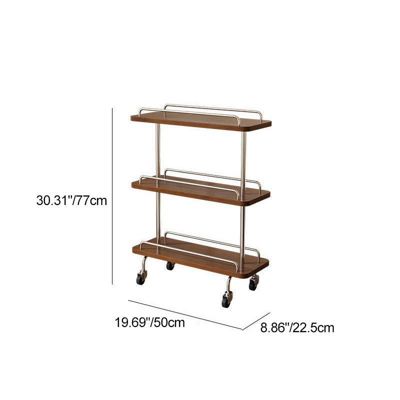 Contemporary Scandinavian Rectangle Artificial Board Painted Metal Side Table 3 - Tier For Dining Room