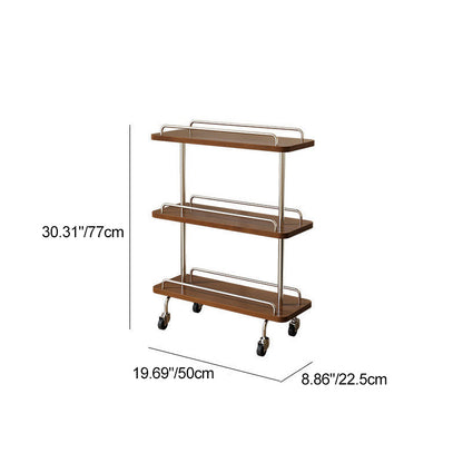 Contemporary Scandinavian Rectangle Artificial Board Painted Metal Side Table 3 - Tier For Dining Room