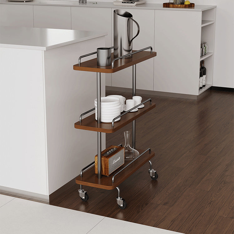 Contemporary Scandinavian Rectangle Artificial Board Painted Metal Side Table 3 - Tier For Dining Room