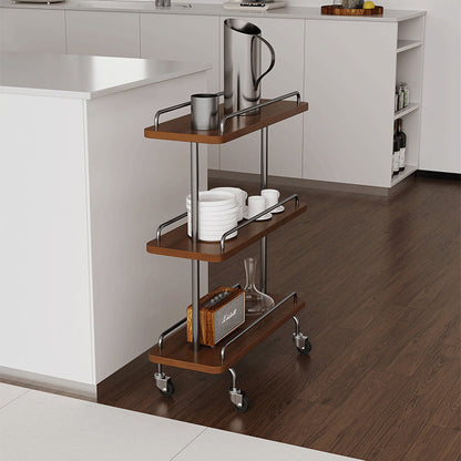 Contemporary Scandinavian Rectangle Artificial Board Painted Metal Side Table 3 - Tier For Dining Room