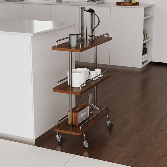 Contemporary Scandinavian Rectangle Artificial Board Painted Metal Side Table 3 - Tier For Dining Room