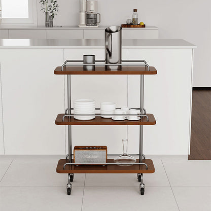 Contemporary Scandinavian Rectangle Artificial Board Painted Metal Side Table 3 - Tier For Dining Room