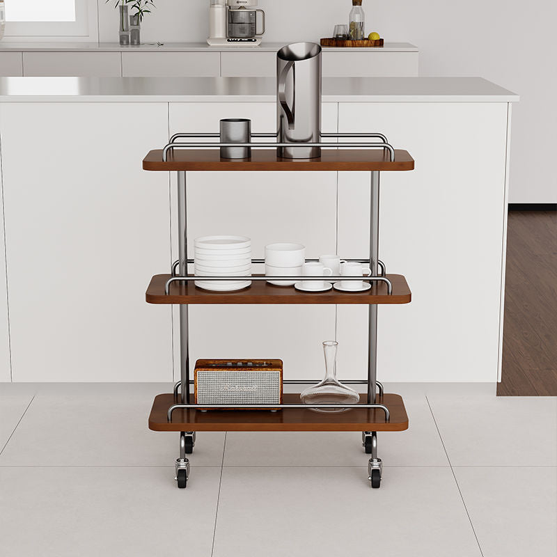 Contemporary Scandinavian Rectangle Artificial Board Painted Metal Side Table 3 - Tier For Dining Room