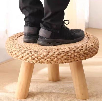 Traditional Japanese Round Rectangle Cottonwood Rattan Coffee Table 1 - Tier For Dining Room