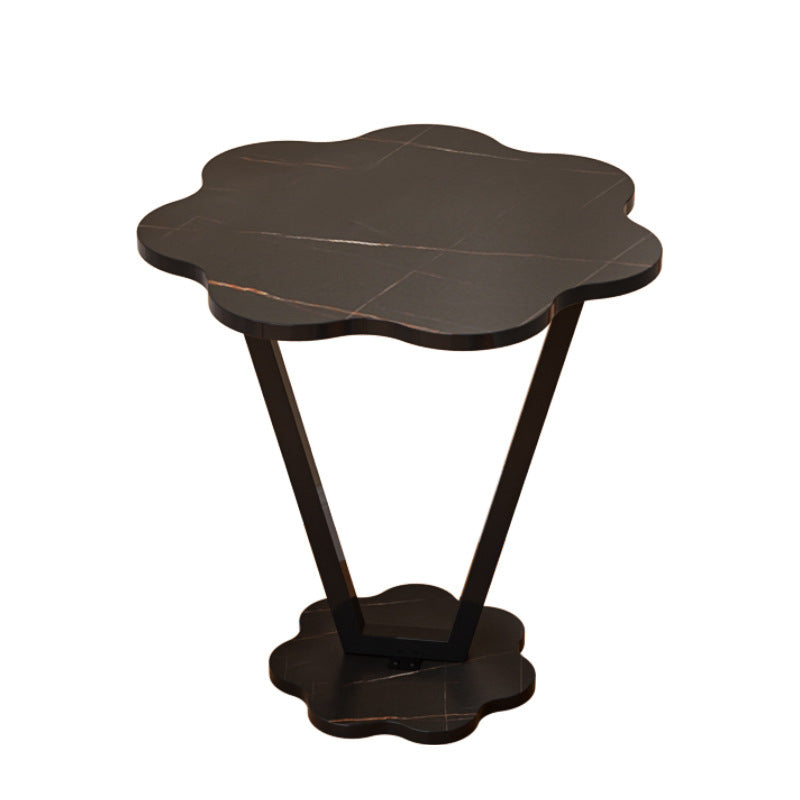 Contemporary Simplicity Flowers Density Board Painted Steel Pipe Side Table 2 - Tier For Bedroom