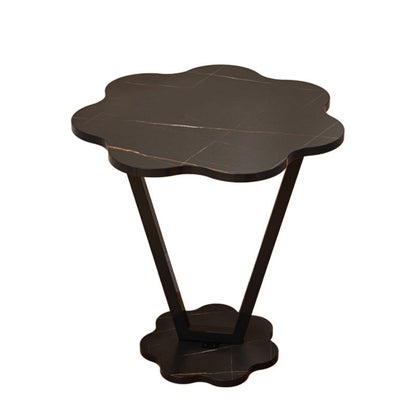 Contemporary Simplicity Flowers Density Board Painted Steel Pipe Side Table 2 - Tier For Bedroom