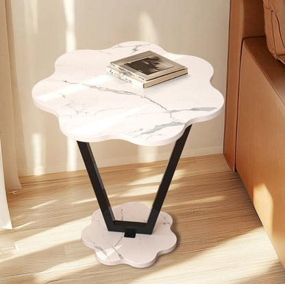 Contemporary Simplicity Flowers Density Board Painted Steel Pipe Side Table 2 - Tier For Bedroom