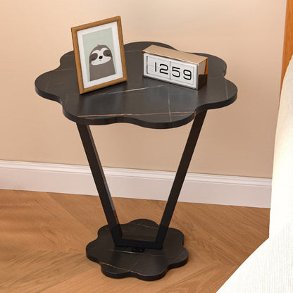 Contemporary Simplicity Flowers Density Board Painted Steel Pipe Side Table 2 - Tier For Bedroom