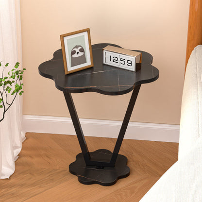 Contemporary Simplicity Flowers Density Board Painted Steel Pipe Side Table 2 - Tier For Bedroom