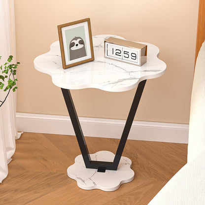 Contemporary Simplicity Flowers Density Board Painted Steel Pipe Side Table 2 - Tier For Bedroom