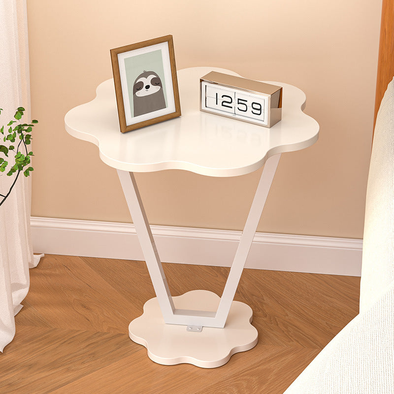 Contemporary Simplicity Flowers Density Board Painted Steel Pipe Side Table 2 - Tier For Bedroom