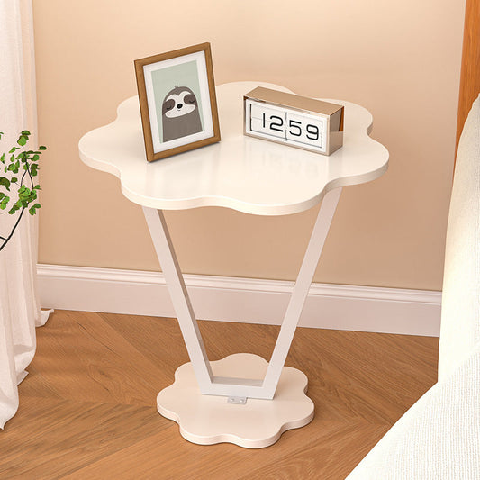 Contemporary Simplicity Flowers Density Board Painted Steel Pipe Side Table 2 - Tier For Bedroom