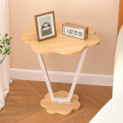 Contemporary Simplicity Flowers Density Board Painted Steel Pipe Side Table 2 - Tier For Bedroom