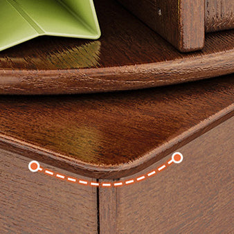 Contemporary Simplicity Round Square Storage Rotatable Bookshelf Solid Wood Hardware Nightstand 1 - Drawer For Bedroom