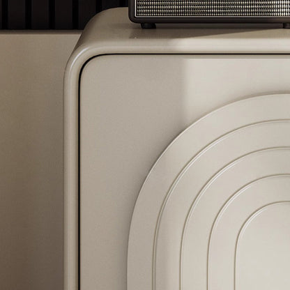 Contemporary Nordic Cream Square Cube Ecological Board Hardware ABS Nightstand 2 - Cabinet For Bedroom