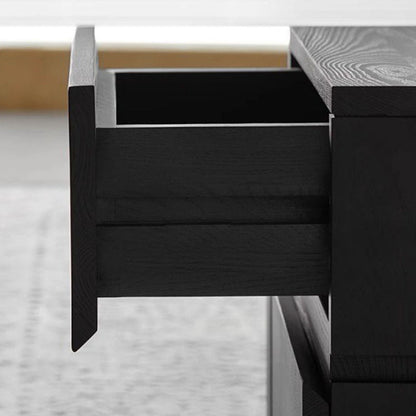 Modern Minimalist Square Cube Solid Wood Hardware Nightstand 2 - Drawer For Bedroom