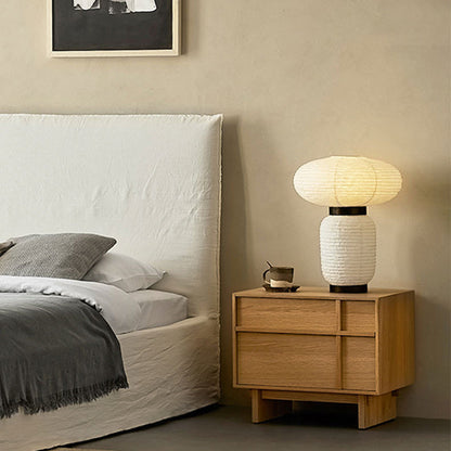 Modern Minimalist Square Cube Solid Wood Pine Nightstand 2 - Drawer For Bedroom