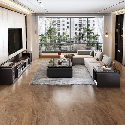 Modern Minimalist Square Marble Solid Wood Resin Stainless Steel End Table 2-Tier For Living Room