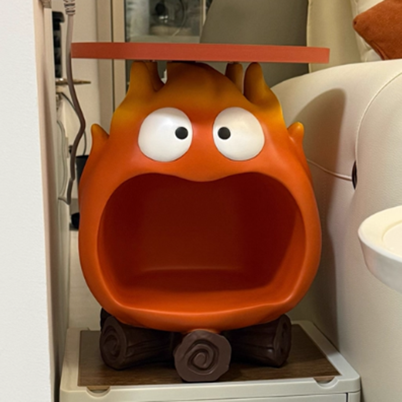 Contemporary Creative Kids Flame-Shaped Resin Side Table 1-Tray For Living Room