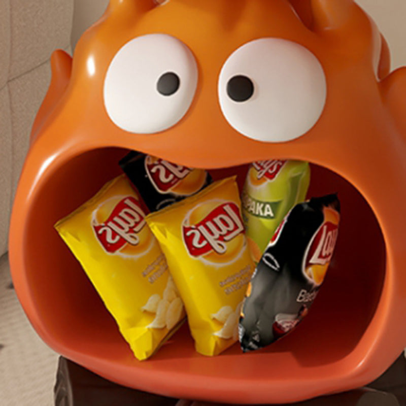 Contemporary Creative Kids Flame-Shaped Resin Side Table 1-Tray For Living Room