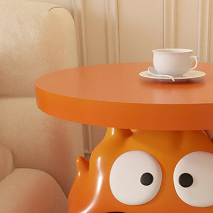 Contemporary Creative Kids Flame-Shaped Resin Side Table 1-Tray For Living Room