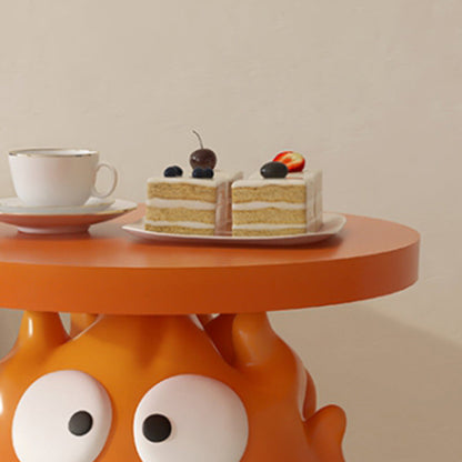 Contemporary Creative Kids Flame-Shaped Resin Side Table 1-Tray For Living Room