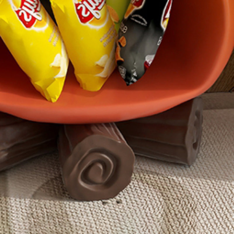 Contemporary Creative Kids Flame-Shaped Resin Side Table 1-Tray For Living Room