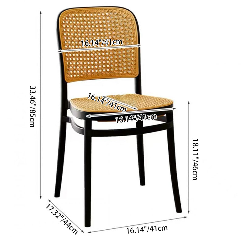 Traditional Vintage Plastic Woven-Style Trapezoid Dining Chair For Dining Room & Living Room