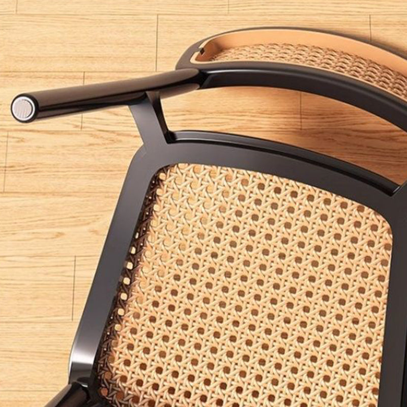 Traditional Vintage Plastic Woven-Style Trapezoid Dining Chair For Dining Room & Living Room