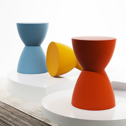 Modern Minimalist PP Hourglass-Shaped Stool Chair For Bedroom & Living Room