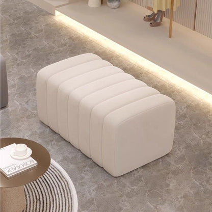 Contemporary Nordic Wood And Velvet Rectangular Bench Chair For Entryway Bedroom Living Room