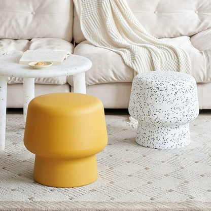 Contemporary Creative Plastic Mushroom Round Low Stool For Bedroom & Living Room Seating