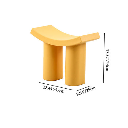 Contemporary Nordic Plastic Curved Cylinder Low Stool For Entryway, Bedroom, Living Room