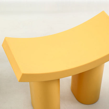 Contemporary Nordic Plastic Curved Cylinder Low Stool For Entryway, Bedroom, Living Room